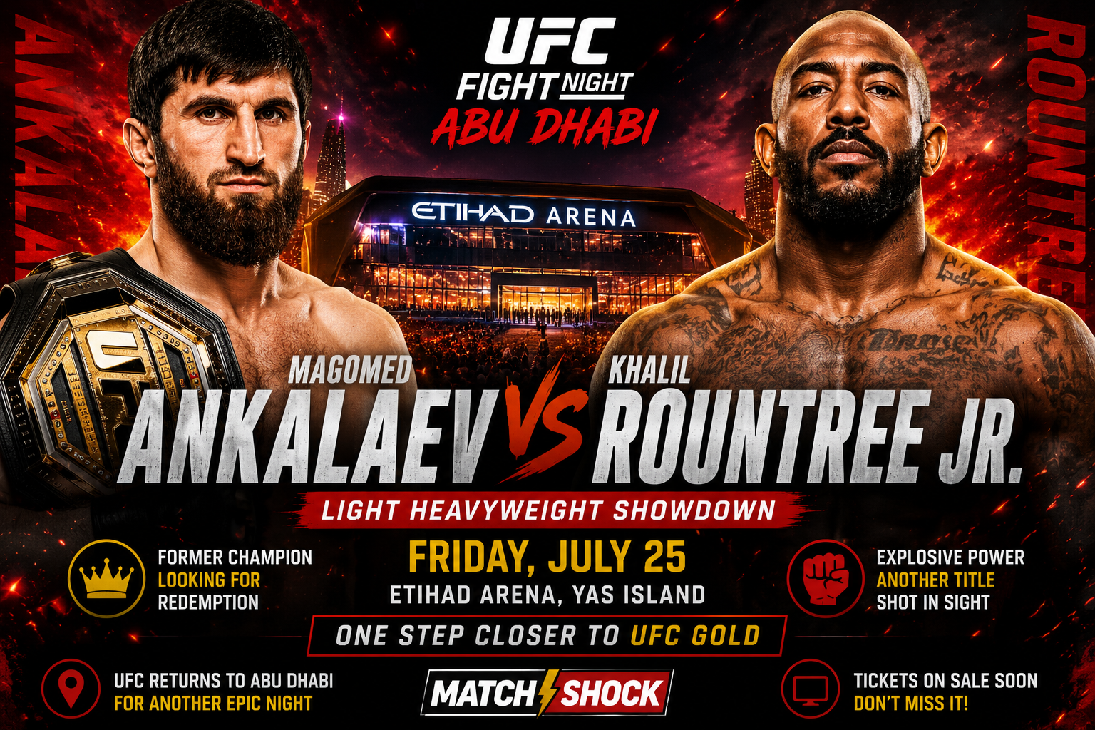 UFC Abu Dhabi: Magomed Ankalaev vs Khalil Rountree Jr Officially Announced