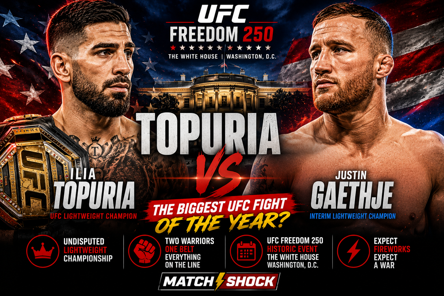 UFC Freedom 250: Ilia Topuria Sends Clear Message Ahead Of Justin Gaethje Showdown
