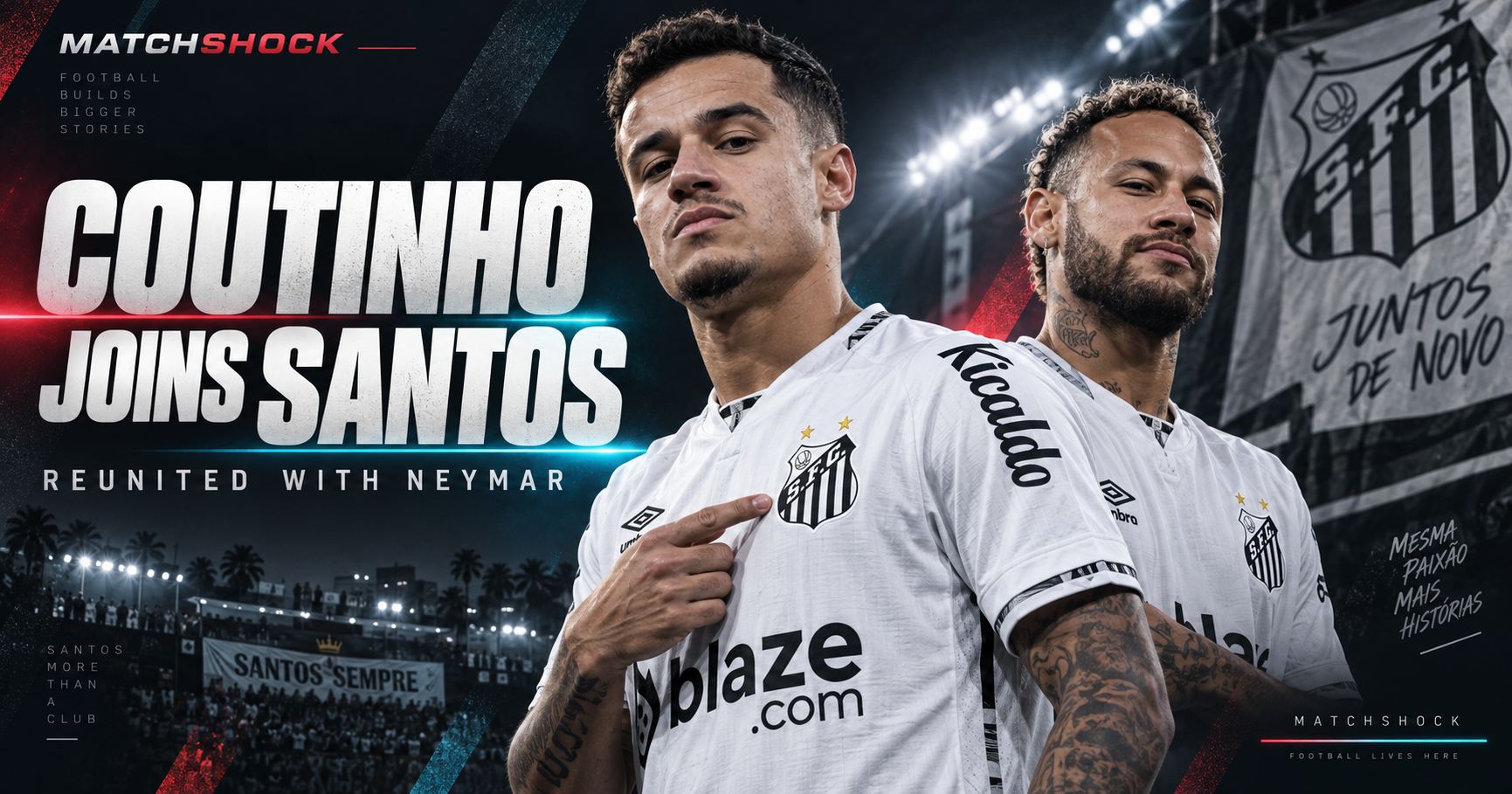 Philippe Coutinho joins Santos and reunites with Neymar