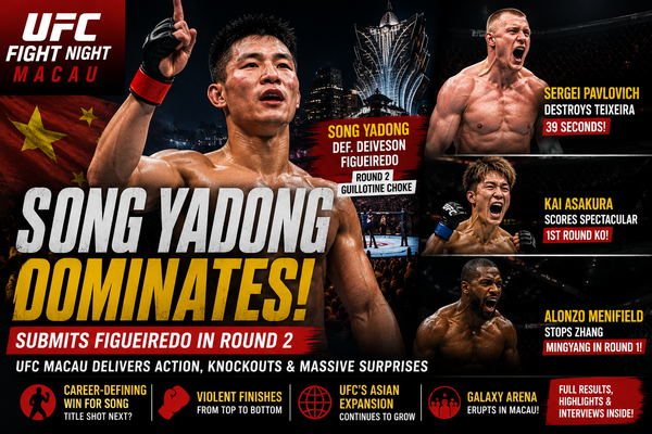 UFC Macau Results: Song Yadong Dominates Figueiredo In Career-Defining Victory